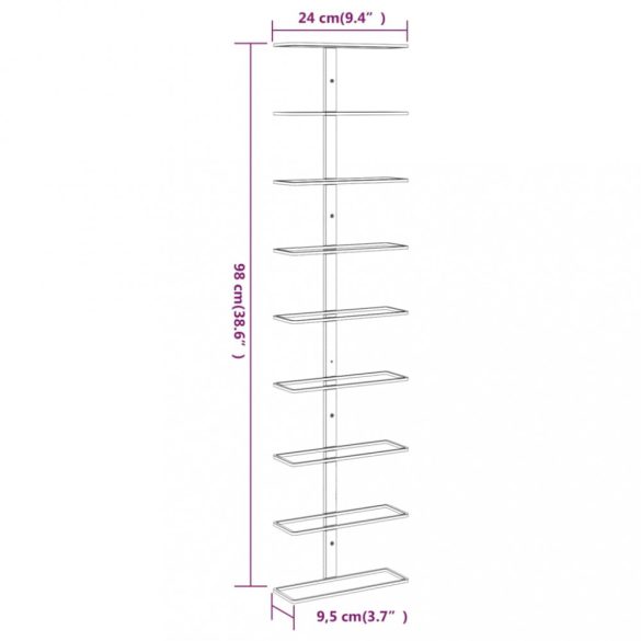 2 db arany vas falra szerelhető bortartó állvány 9 palacknak