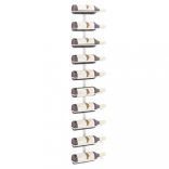 fehér fém falra szerelhető bortartó állvány 10 palacknak