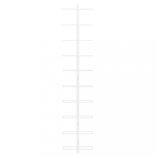 fehér fém falra szerelhető bortartó állvány 10 palacknak