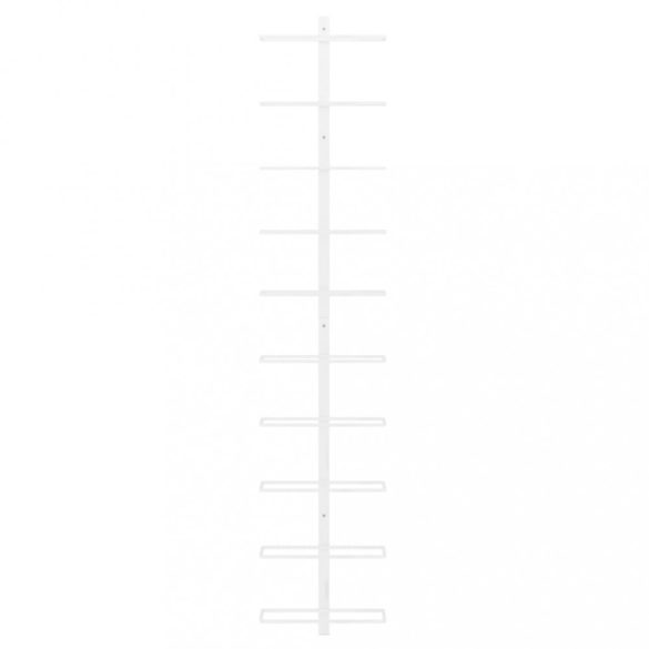 fehér fém falra szerelhető bortartó állvány 10 palacknak