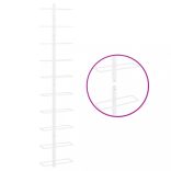 fehér fém falra szerelhető bortartó állvány 10 palacknak