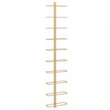 arany fém falra szerelhető bortartó állvány 10 palacknak