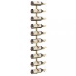 arany fém falra szerelhető bortartó állvány 10 palacknak