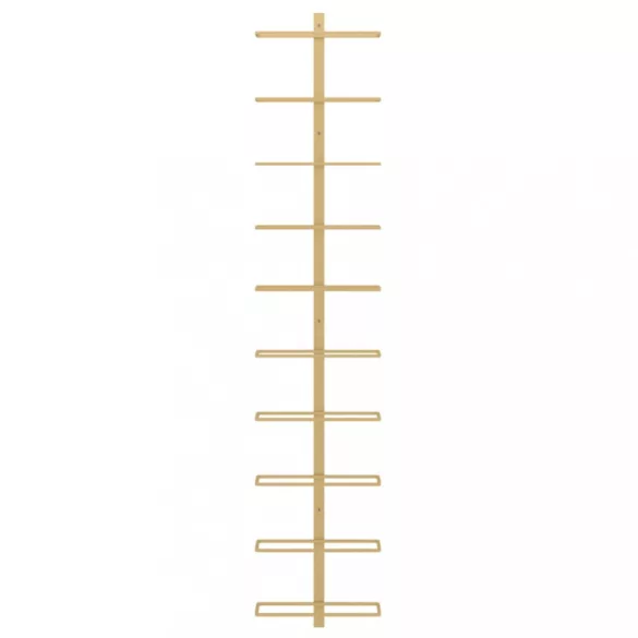 arany fém falra szerelhető bortartó állvány 10 palacknak