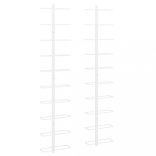 fehér fém falra szerelhető bortartó állvány 10 palacknak