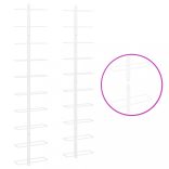 fehér fém falra szerelhető bortartó állvány 10 palacknak