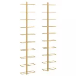 arany fém falra szerelhető bortartó állvány 10 palacknak