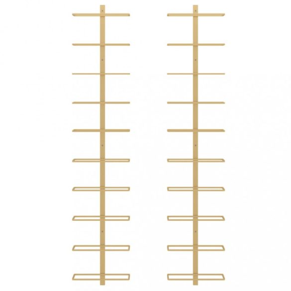 arany fém falra szerelhető bortartó állvány 10 palacknak