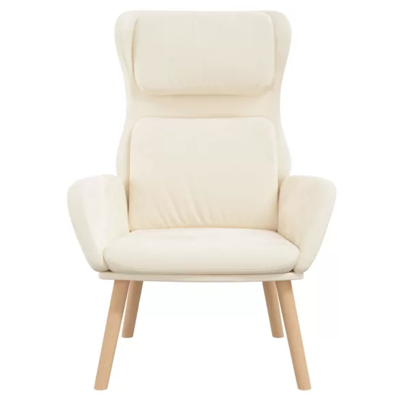 krémfehér bársony pihenőfotel