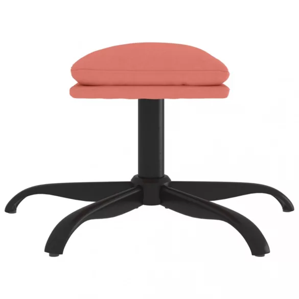 rózsaszín bársony lábzsámoly 60x60x36 cm