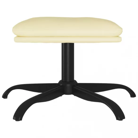 krémszínű műbőr lábzsámoly 60x60x36 cm