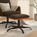 barna szövet és műbőr lábzsámoly 60x60x36 cm