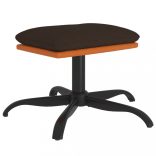 barna szövet és műbőr lábzsámoly 60x60x36 cm