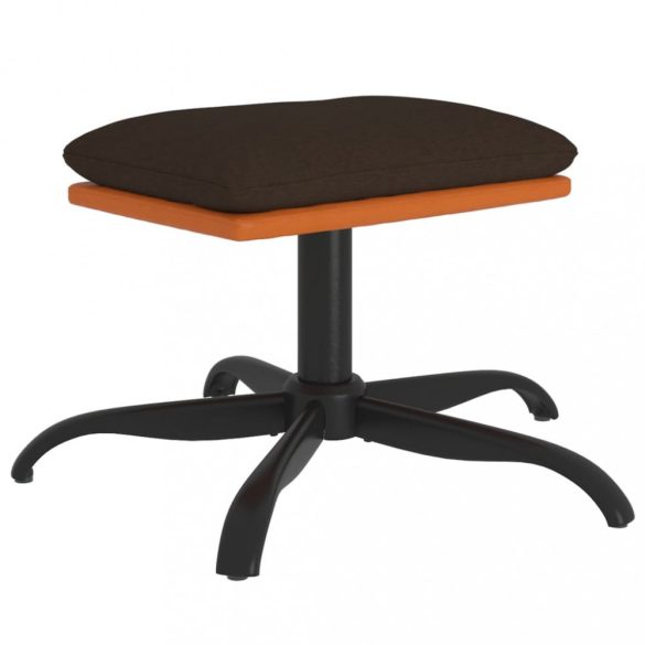 barna szövet és műbőr lábzsámoly 60x60x36 cm