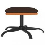 barna szövet és műbőr lábzsámoly 60x60x36 cm