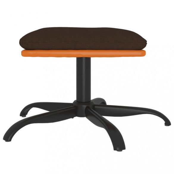 barna szövet és műbőr lábzsámoly 60x60x36 cm