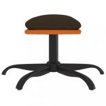 barna szövet és műbőr lábzsámoly 60x60x36 cm