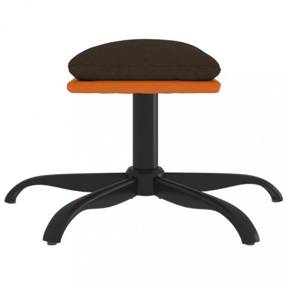 barna szövet és műbőr lábzsámoly 60x60x36 cm