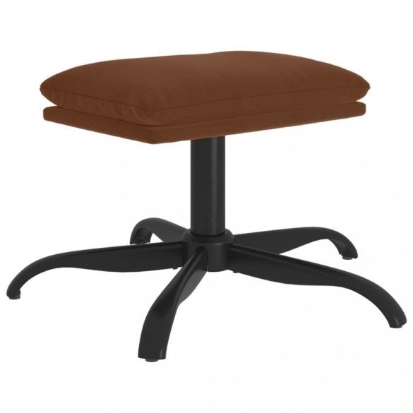 barna mikroszálas szövet lábzsámoly 60x60x36 cm