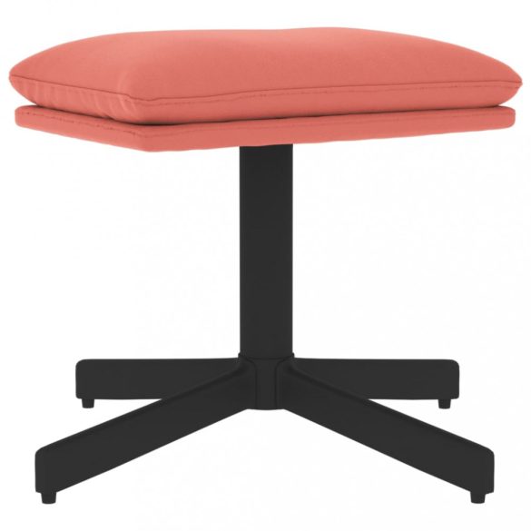 rózsaszín bársony lábzsámoly 60x60x36 cm