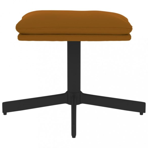 barna bársony lábzsámoly 60x60x36 cm