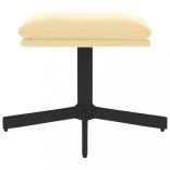 krémfehér bársony lábzsámoly 60x60x36 cm