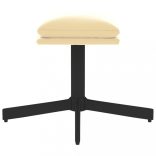 krémfehér bársony lábzsámoly 60x60x36 cm