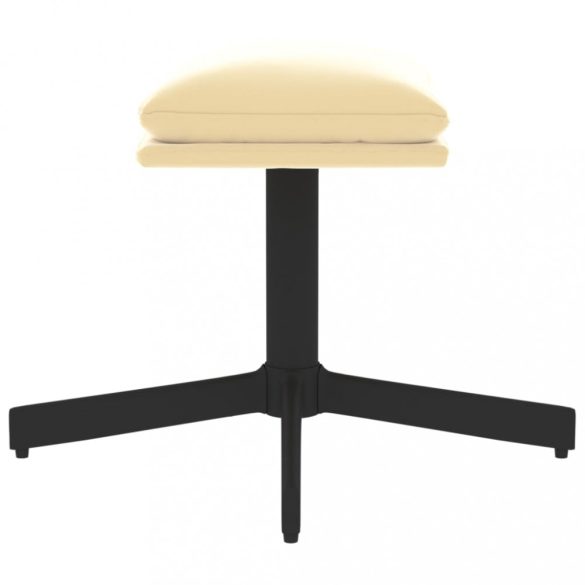 krémfehér bársony lábzsámoly 60x60x36 cm