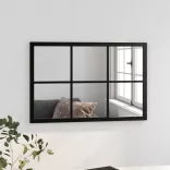 fekete fém fali tükör 60 x 40 cm