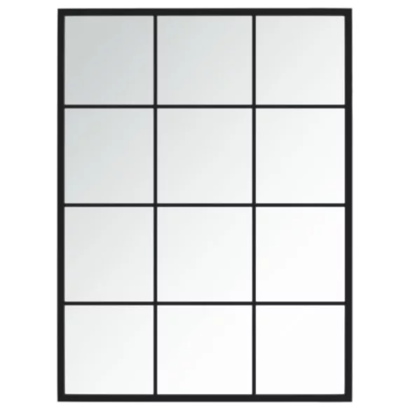 fekete fém fali tükör 80 x 60 cm