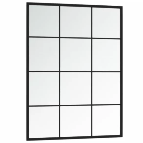 fekete fém fali tükör 80 x 60 cm