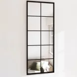 fekete fém fali tükör 100 x 40 cm