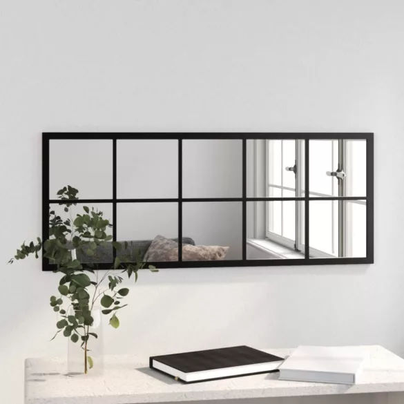 fekete fém fali tükör 100 x 40 cm