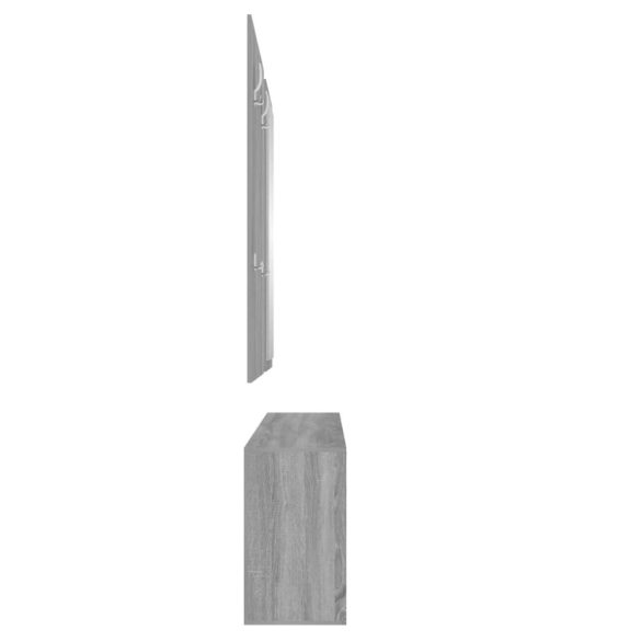 3 az 1-ben szürke sonoma szerelt fa cipőszekrény szett