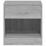 2 db szürke sonoma színű éjjeliszekrény fiókkal