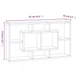 fekete 8-rekeszes bemutatópolc