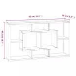 8-rekeszes betonszürke fali bemutatópolc