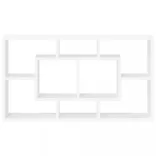 magasfényű fehér 8-rekeszes bemutatópolc