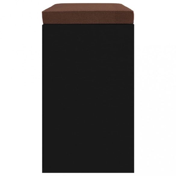 fekete szerelt fa cipőtároló pad 103x30x48 cm