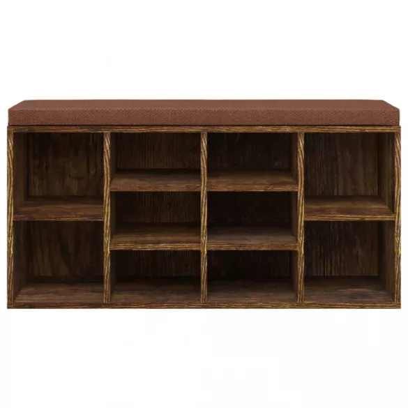 füstös tölgy színű szerelt fa cipőtároló pad 103x30x48 cm