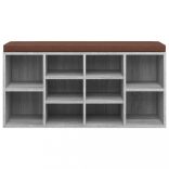 szürke sonoma színű cipőtároló pad 103 x 30 x 48 cm