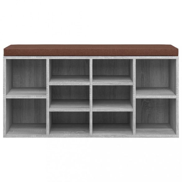 szürke sonoma színű cipőtároló pad 103 x 30 x 48 cm