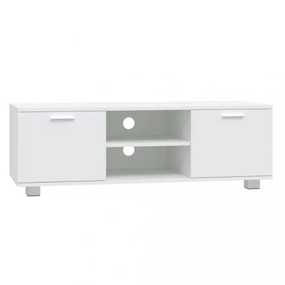 fehér szerelt fa TV-szekrény 120 x 40,5 x 35 cm