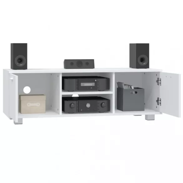 fehér szerelt fa TV-szekrény 120 x 40,5 x 35 cm