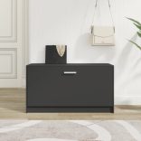 fekete cipőpad 80 x 24 x 45 cm rétegelt fából