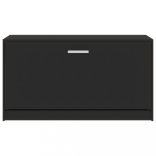 fekete cipőpad 80 x 24 x 45 cm rétegelt fából