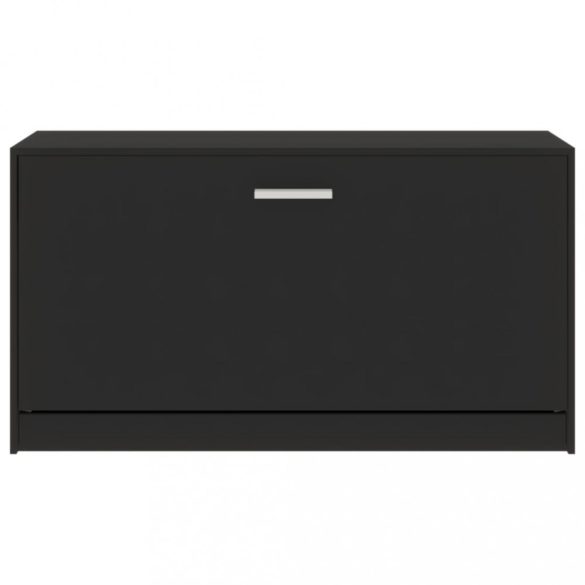 fekete cipőpad 80 x 24 x 45 cm rétegelt fából