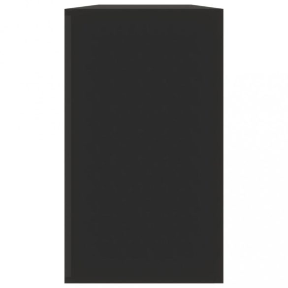 fekete cipőpad 80 x 24 x 45 cm rétegelt fából