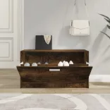 füstös tölgy színű szerelt fa cipőtároló pad 80 x 24 x 45 cm