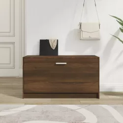   barna tölgyszínű szerelt fa cipőtároló pad 80 x 24 x 45 cm